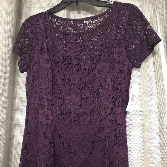 Women’s Ronni Nicole Purple Petite A-Line Dress - Picture 4 of 7